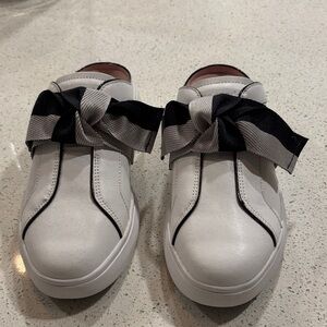 Kate Spade White Sneakers with Black Bow